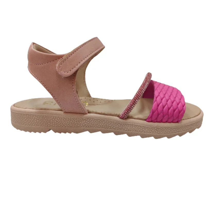 Ricco Ricco Παιδικά Ελληνικά Δερμάτινα Πέδιλα Χειροποίητα Ανατομικά για Κορίτσια Ροζ Φουξια Πέδιλο Κορίτσι / Sandals Girl IMG20230316132808-removebg-preview