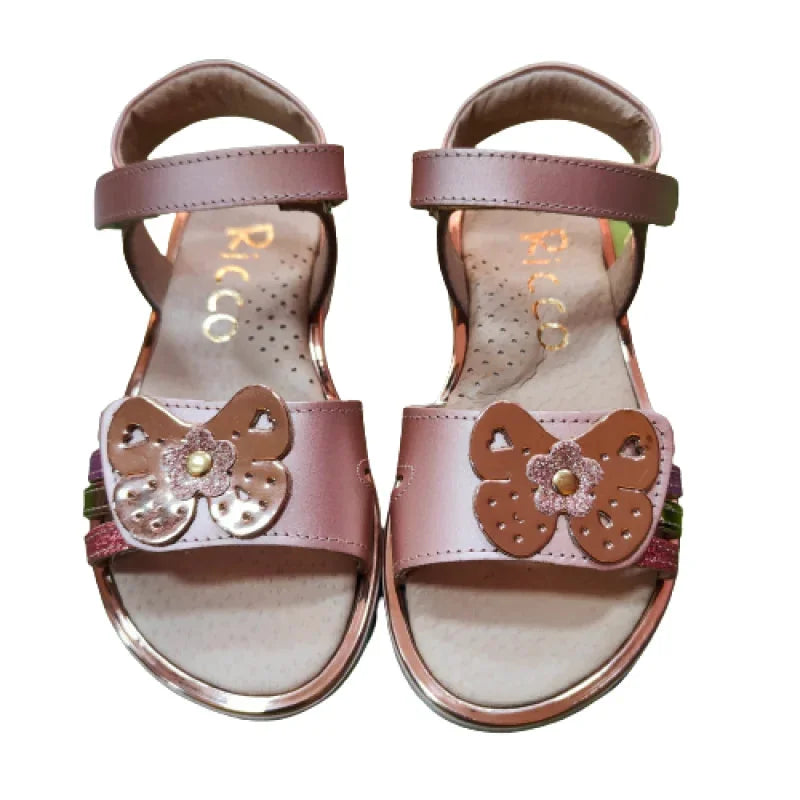 Ricco Παιδικά Ελληνικά Δερμάτινα Πέδιλα Χειροποίητα Ανατομικά για Κορίτσια Ricco Χαλκος Πέδιλο Κορίτσι / Sandals Girl IMG20230405104447-removebg-preview