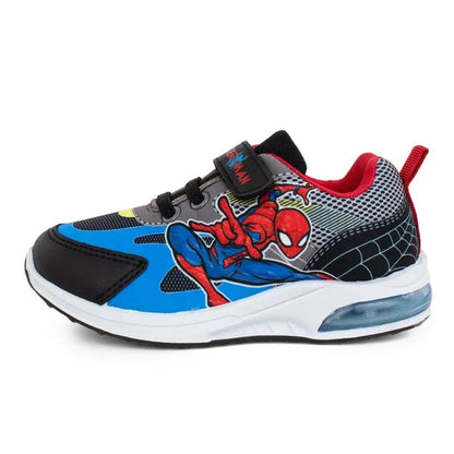 Spiderman παιδικά ανατομικά sneakers με φωτάκια για αγόρια Μαύρα