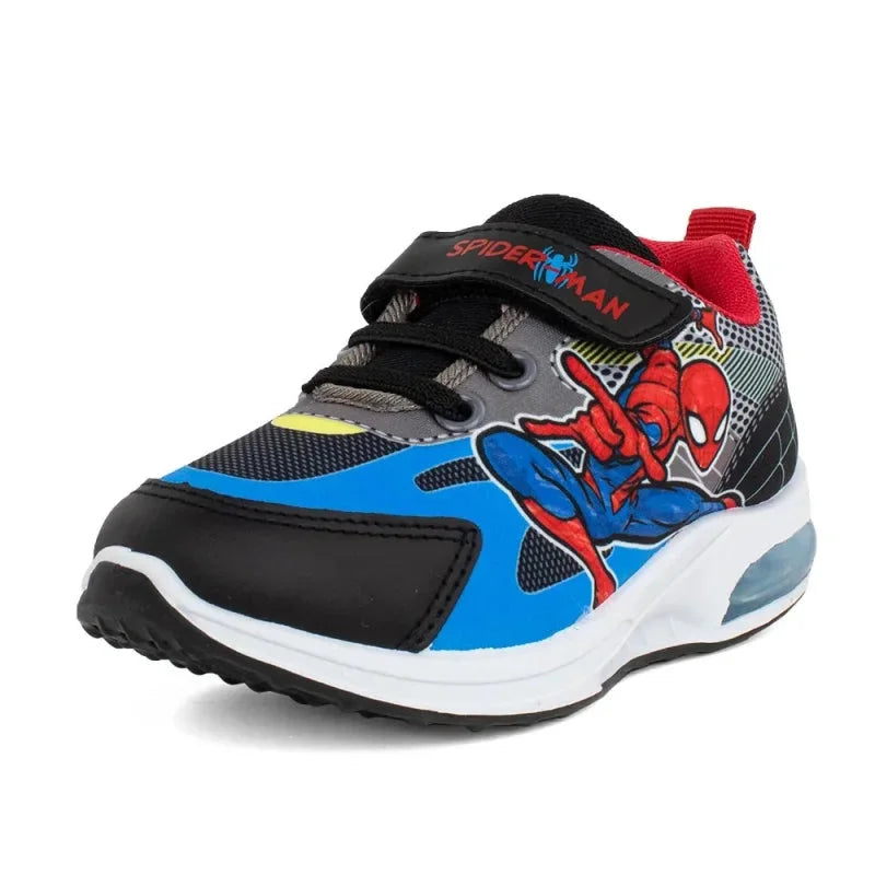 Spiderman παιδικά ανατομικά sneakers με φωτάκια για αγόρια Μαύρα