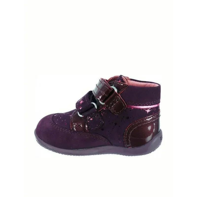 Kickers Kickers Δερμάτινα Παιδικά Μποτάκια με Σκρατς για Κορίτσια Μπορντω Μποτάκι Κορίτσι / Boots Girl Kickers-508683-10-14-Bordeaux-Poline-_-_-551