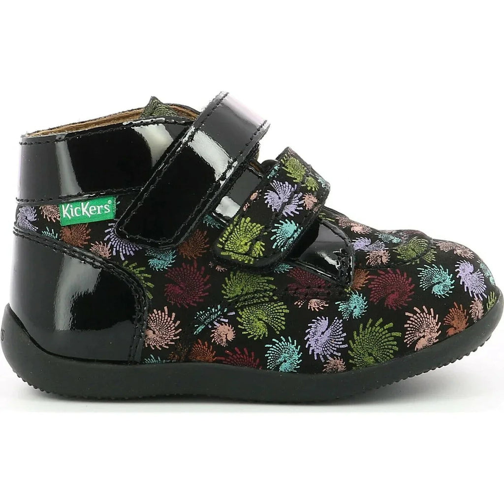 Kickers Kickers Bonkro Ανατομικά Δερμάτινα Παιδικά Μποτάκια με Σκρατς Πολύχρωμα Μποτάκι Κορίτσι / Boots Girl Kickers-738905-10-81-Black-Poline-_-_-849