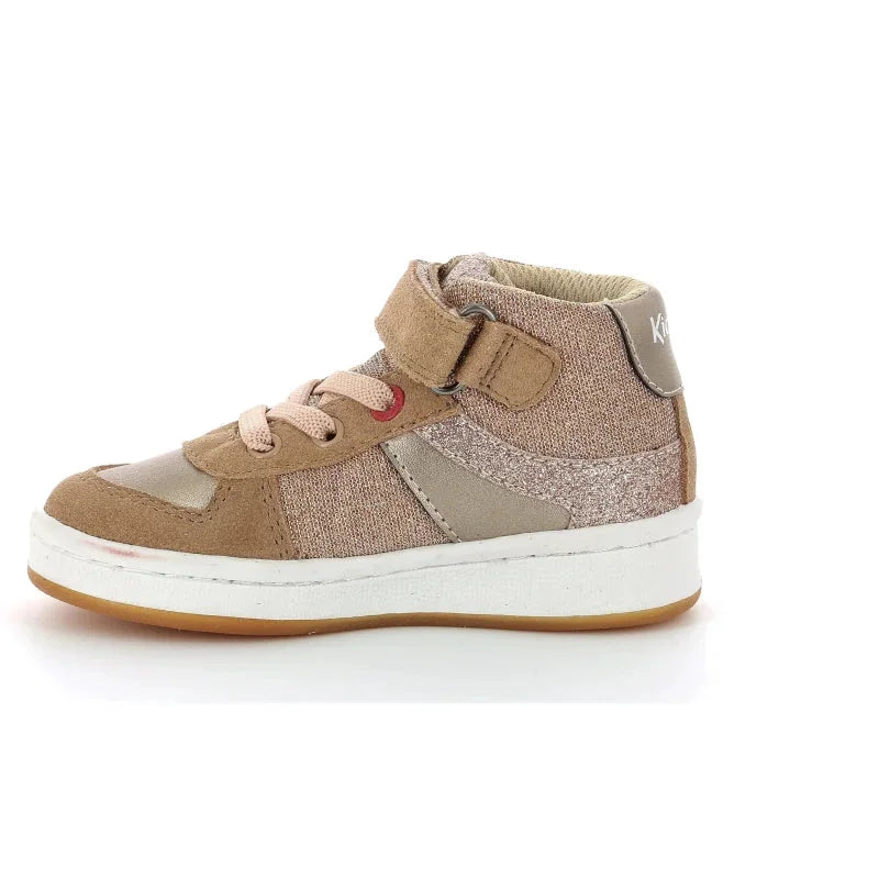 Kickers Kickers Παιδικό Sneaker High Bilbon για Κορίτσι Μπεζ Μποτάκι Κορίτσι / Boots Girl Kickers-AW22-664563-10-111-Beige-Glitter-Poline-_-_-904