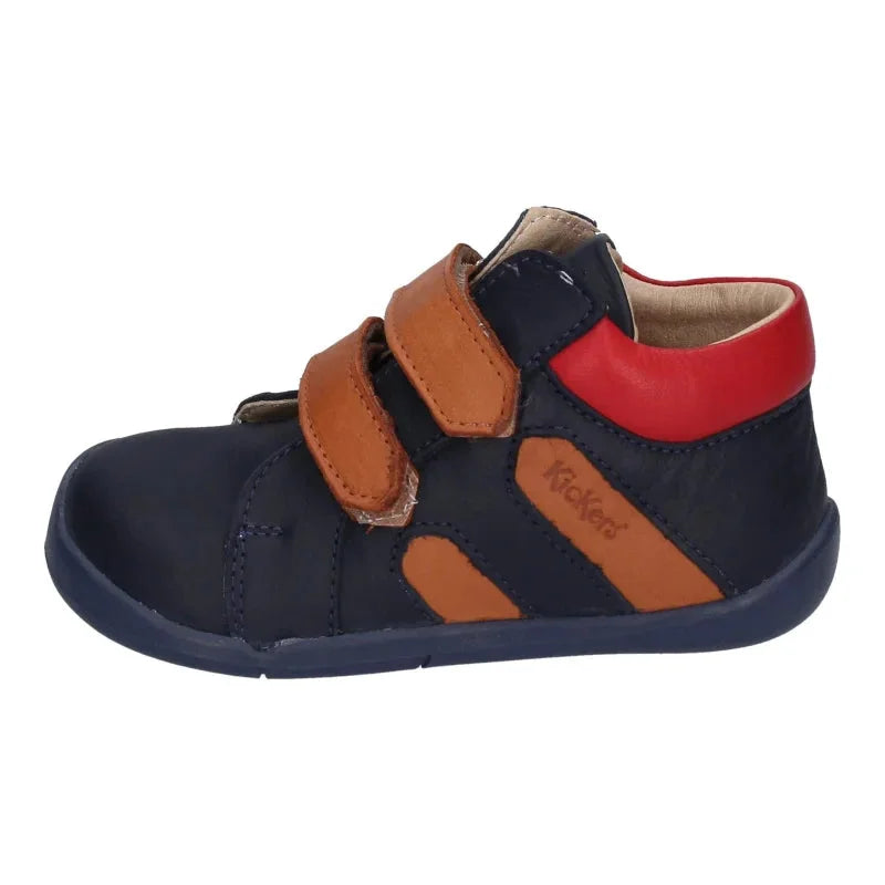 Kickers Kickers Ανατομικά Δερμάτινα Παιδικά Μποτάκια με Σκρατς Navy Μπλε Μποτάκι Αγόρι / Boots Boys Kickers-AW22-878470-10-101-Marine-Camel-Poline-_-_-2