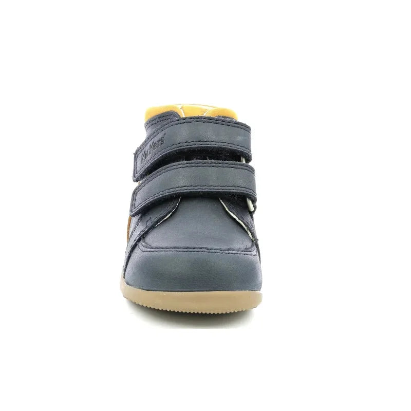 Kickers Kickers Bikro Mountain Ανατομικά Δερμάτινα Παιδικά Μποτάκια με Σκρατς Navy Μπλε Μποτάκι Αγόρι / Boots Boys Kickers-AW22-878630-10-10-Marine-Camel-Poline-_-_-100