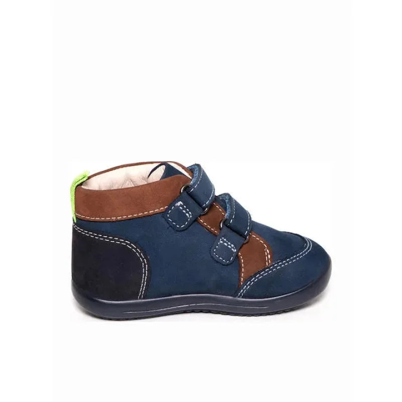 Kickers Kickers Kinoe Ανατομικά Δερμάτινα Παιδικά Μποτάκια με Σκρατς Navy Μπλε Μποτάκι Αγόρι / Boots Boys Kickers-AW23-878660-10-101-Marine-Marron-Poline-_-_-503