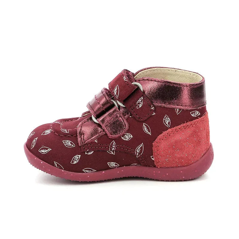Kickers Kickers Bonkro 2 Δερμάτινα Παιδικά Μποτάκια με Σκρατς Μπορντό Μποτάκι Κορίτσι / Boots Girl Kickers-AW23-910351-10-183-Bordeaux-Poline-_-_-354