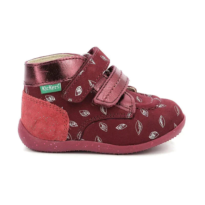 Kickers Kickers Bonkro 2 Δερμάτινα Παιδικά Μποτάκια με Σκρατς Μπορντό Μποτάκι Κορίτσι / Boots Girl Kickers-AW23-910351-10-183-Bordeaux-Poline-_-_-882
