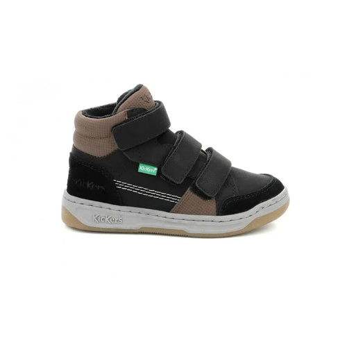 Kickers Children's Sneakers High with Scratches for Boys Black
