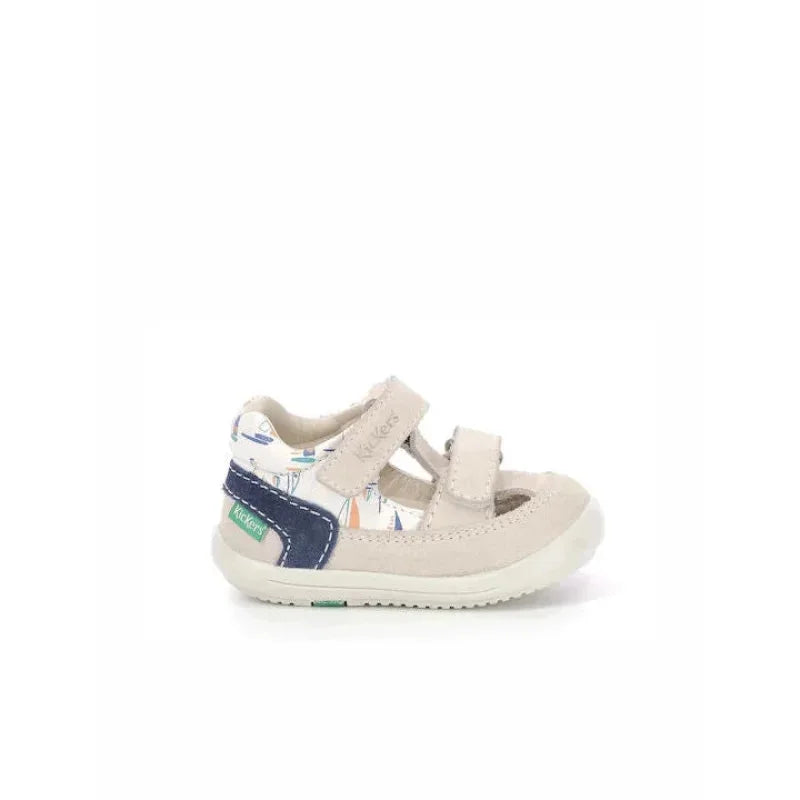 Kickers Kickers Παιδικά Ανατομικά Δερμάτινα Παπουτσοπέδιλα Λευκά Πέδιλο Αγόρι / Sandals Boy Kickers-SS22-692397-10-31-White-Poline-_-_-338
