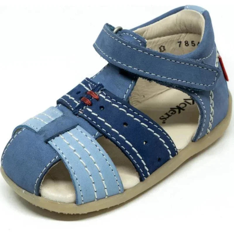 Kickers Kickers Παιδικά Ανατομικά Δερμάτινα Παπουτσοπέδιλα Μπλε Πέδιλο Αγόρι / Sandals Boy Kickers-SS22-785420-10-53-Blue-Poline-_-_-630