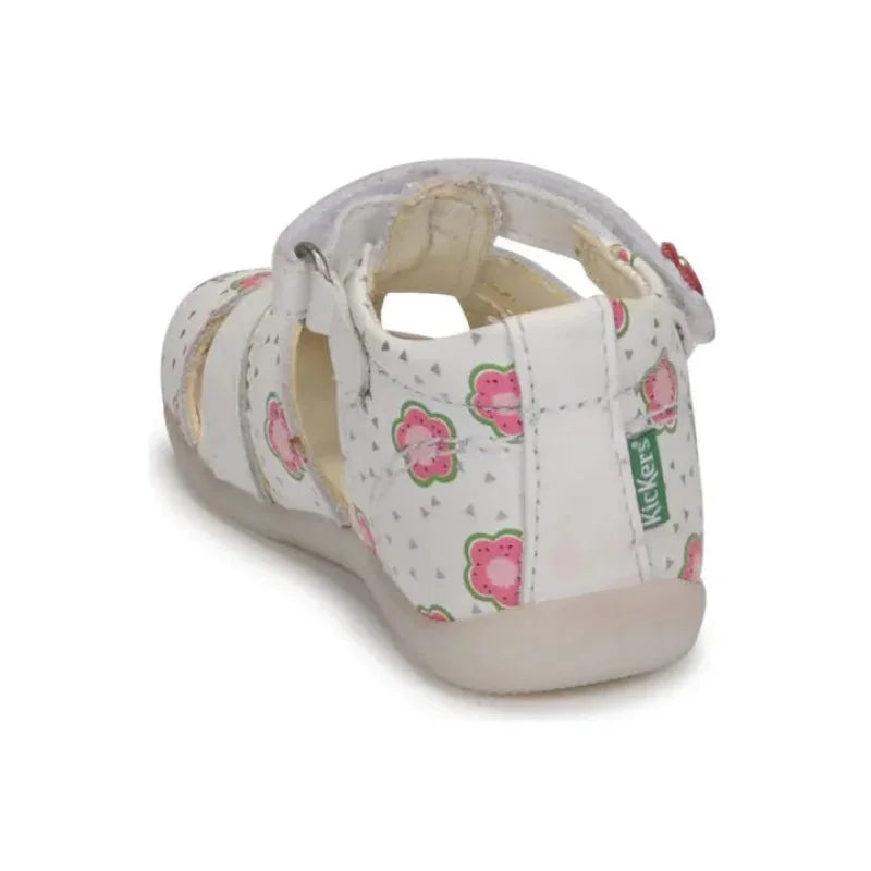 Kickers Kickers Παιδικά Δερμάτινα Παπουτσοπέδιλα Ανατομικά για Κορίτσια Λευκό Πέδιλο Κορίτσι / Sandals Girl Kickers-SS22-895391-10-32-White-Poline-_-_-575