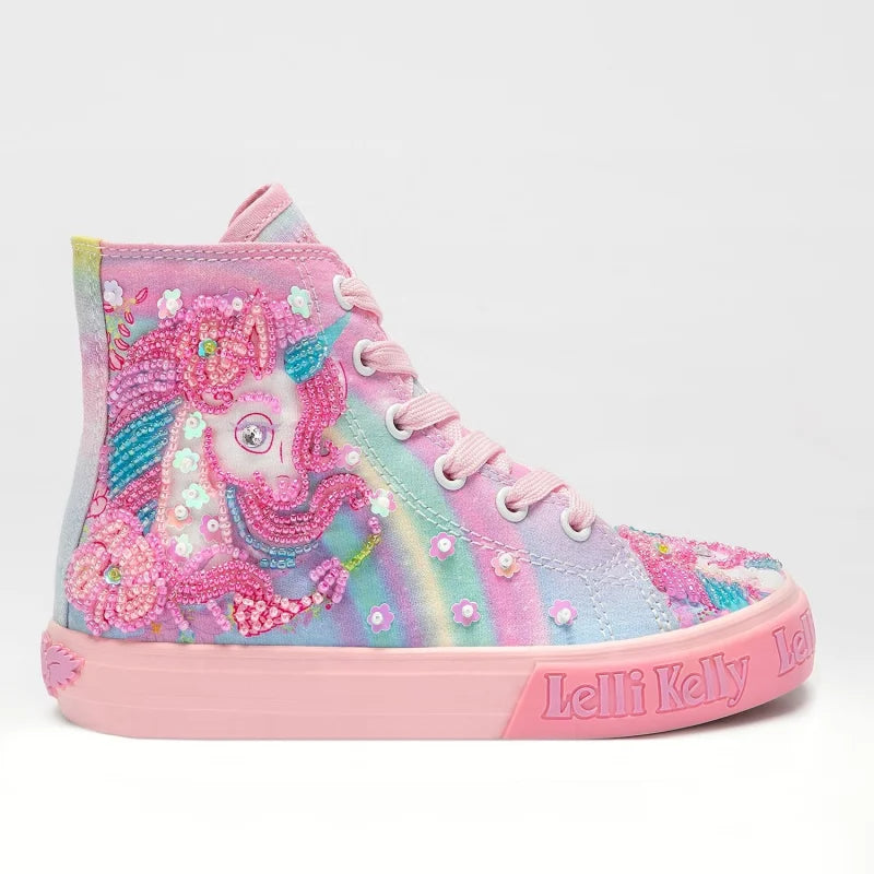 Lelli Kelly Lelli Kelly Παιδικά Sneakers High Ανατομικά για Κορίτσι Ροζ Πάνινα Κορίτσι / Canvas Girl LKED3488-BX02-4900