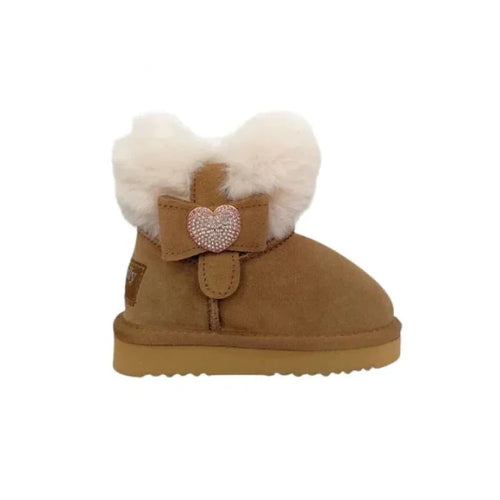 Lelli Kelly Children's Leather Boots with Fur Brown
