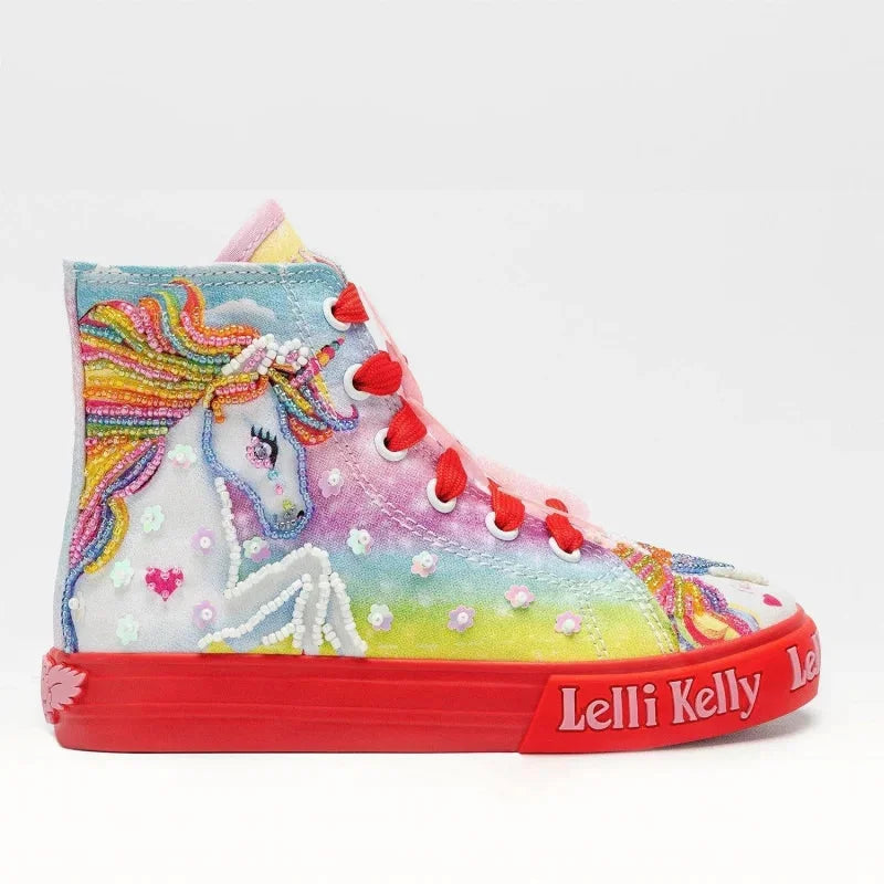 Lelli Kelly Lelli Kelly Παιδικό Sneaker High Unicorn για Κορίτσι Πολύχρωμο Πάνινα Κορίτσι / Canvas Girl Lelli-Kelly-LK9090-BD02-Unicorn-Poline-_-_-137