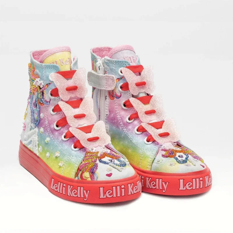 Lelli Kelly Lelli Kelly Παιδικό Sneaker High Unicorn για Κορίτσι Πολύχρωμο Πάνινα Κορίτσι / Canvas Girl Lelli-Kelly-LK9090-BD02-Unicorn-Poline-_-_-804