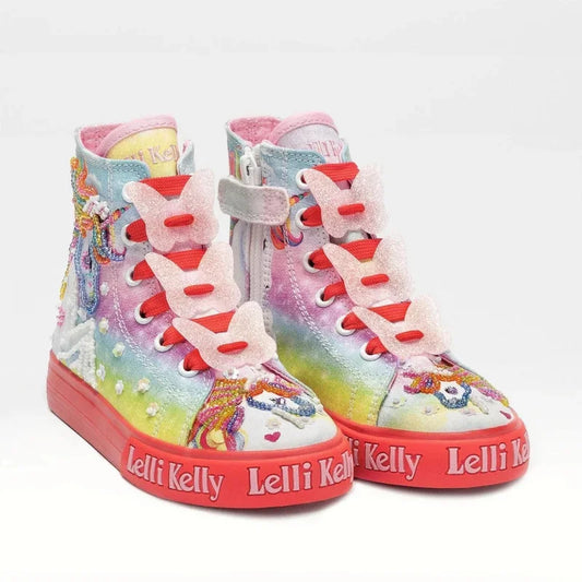 Lelli Kelly Lelli Kelly Παιδικό Sneaker High Unicorn για Κορίτσι Πολύχρωμο Πάνινα Κορίτσι / Canvas Girl Lelli-Kelly-LK9090-BD02-Unicorn-Poline-_-_-804