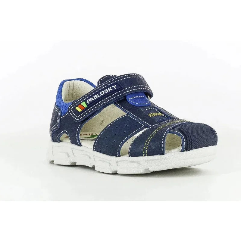 Pablosky Pablosky Παιδικά Ανατομικά Δερμάτινα Παπουτσοπέδιλα για Αγόρια Μπλε Navy Πέδιλο Αγόρι / Sandals Boy Pablosky-501025-Navy-Poline-_-_-541