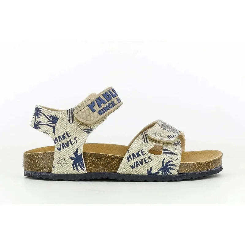 Pablosky Pablosky Παιδικά Δερμάτινα Ανατομικά Πέδιλα για Κορίτσια Μπεζ Πέδιλο Αγόρι / Sandals Boy Pablosky-501330-Beige-Poline-_-_-140