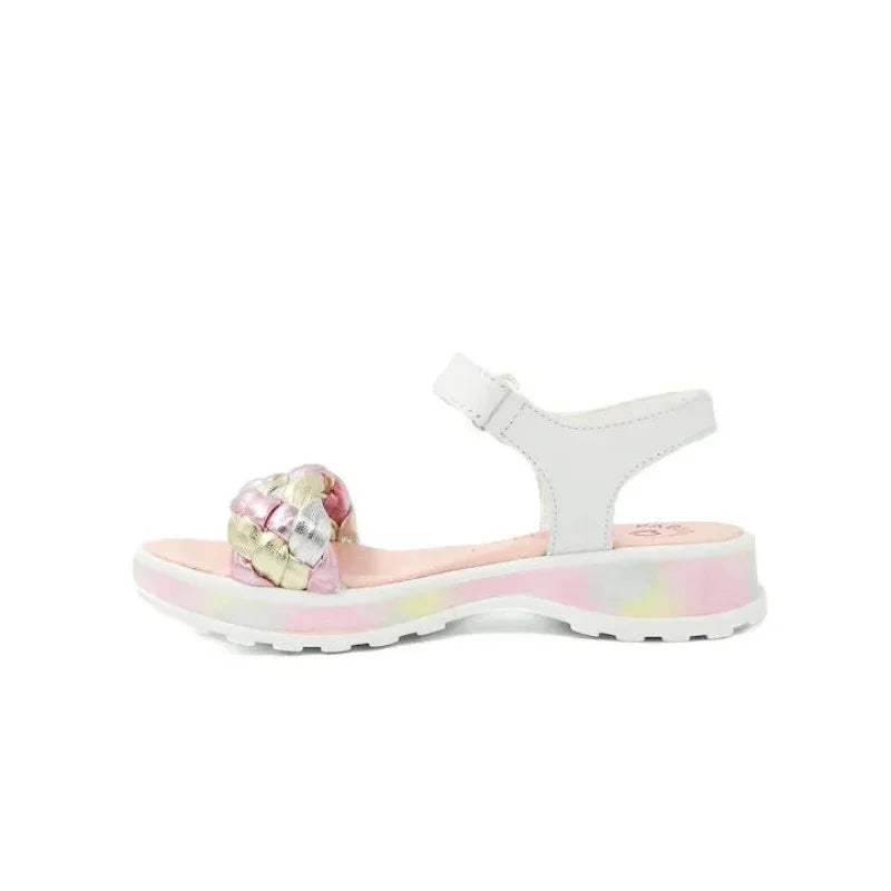 Pablosky Pablosky Παιδικά Δερμάτινα Ανατομικά Πέδιλα για Κορίτσια Λευκά Πέδιλο Κορίτσι / Sandals Girl Pablosky-SS22-411700-White-Poline-_-_-521