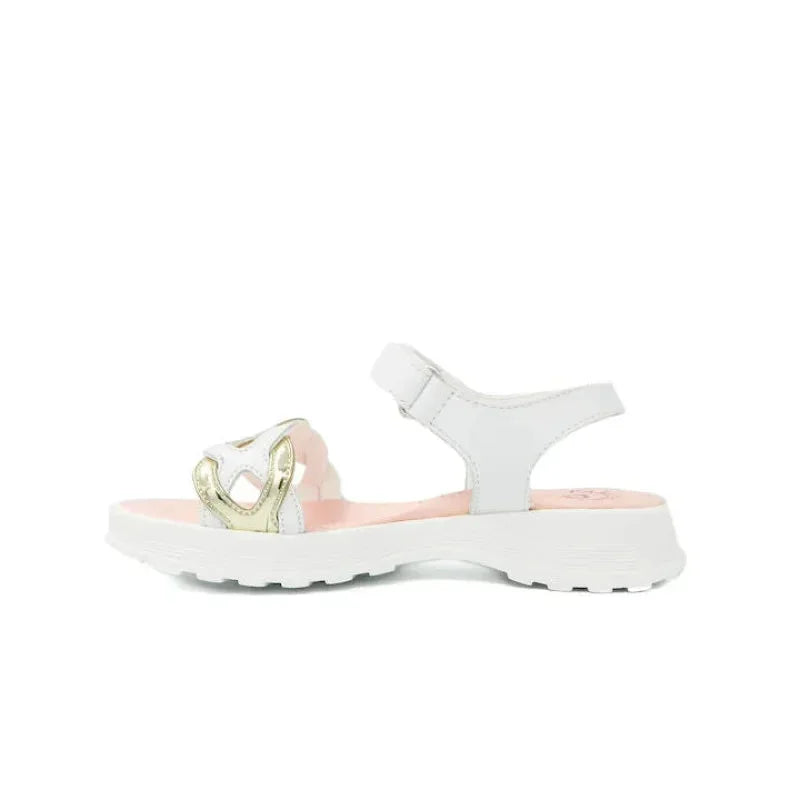 Pablosky Pablosky Παιδικά Δερμάτινα Ανατομικά Πέδιλα για Κορίτσια Λευκό Πέδιλο Κορίτσι / Sandals Girl Pablosky-SS22-411800-White-Poline-_-_-268