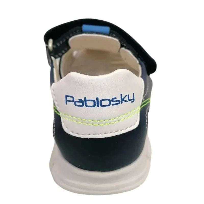 Pablosky Pablosky Παιδικά Ανατομικά Δερμάτινα Παπουτσοπέδιλα για Αγόρια Μπλε Navy Πέδιλο Αγόρι / Sandals Boy Pablosky-SS22-504020-Navy-Poline-_-_-912