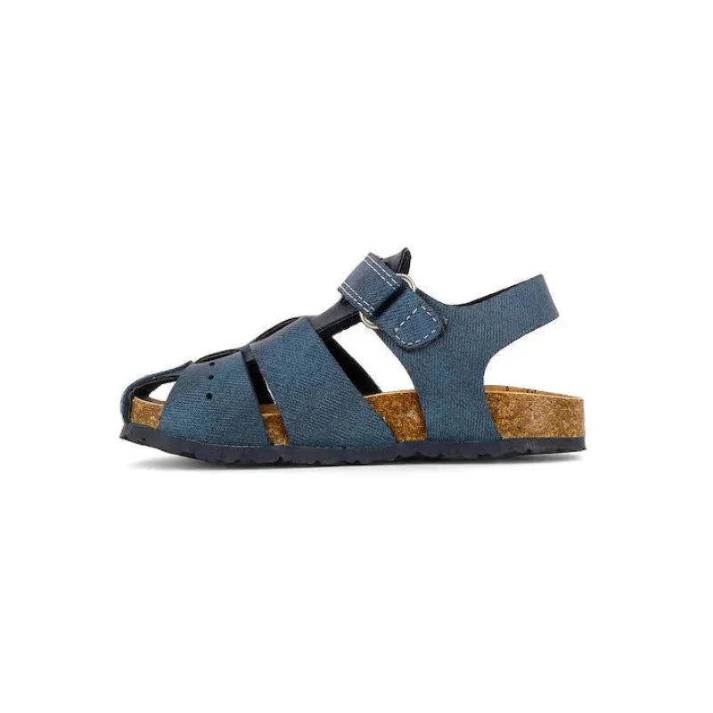 Pablosky Pablosky Δερμάτινο Παιδικό Ανατομικό Παπουτσοπέδιλο για Αγόρια Μπλε Navy Πέδιλο Αγόρι / Sandals Boy Pablosky-SS22-505820-Jeans-Poline-_-_-819