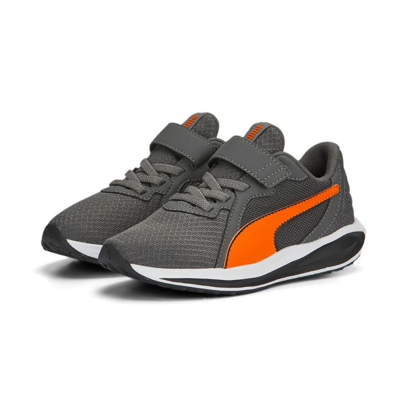 Puma Puma Αθλητικά Παιδικά Παπούτσια Running Twitch Grey / Orange Αθλητικά Αγόρι /Sportshoes Boys Puma-SS23-384538-Dark-Grey-Poline-_-_-299