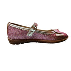 Ricco Ricco Παιδικές Ελληνικές Δερμάτινές Μπαλαρίνες Χειροποίητες Ανατομικές για Κορίτσια Ροζ Χρυσό Γκλιτερ Μπαρέτα/ Ballerina / Flat Shoes Girl Ricco-AW23-1730-Multi-Glitter-Poline-_-_-172