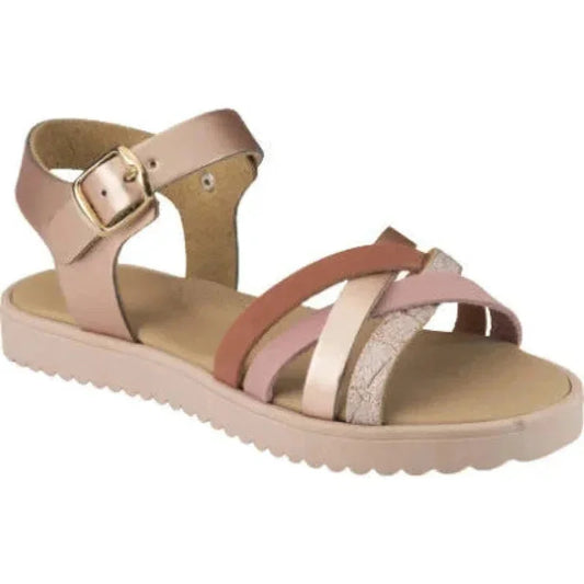 Ricco Ricco Παιδικά Ελληνικά Δερμάτινα Πέδιλα Χειροποίητα Ανατομικά για Κορίτσια Ροζ Πέδιλο Κορίτσι / Sandals Girl Ricco-handmade-3076-Pink-Poline-_-_-729