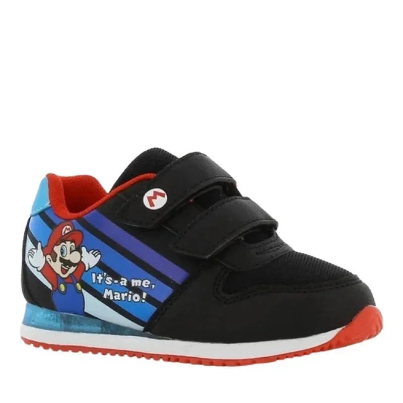 Leomil Super Mario Παιδικά Ανατομικά Sneakers με Φωτάκια για Αγόρια - Μαύρα Παπούτσι Αγόρι Φωτάκια / Shoes with Lights Boy Super-Mario-AW23-MB000785-Black-Poline-_-_-765