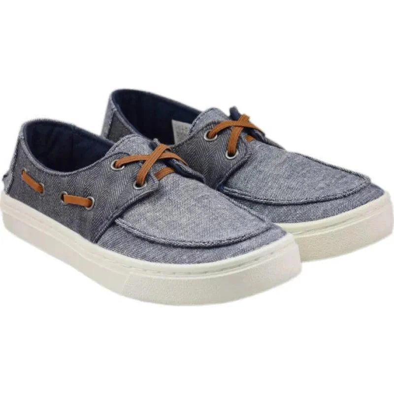 Toms Toms Ανατομικά Υφασμάτινα Παιδικά Μοκασίνια με Κορδόνια Μπλε Culver Μοκασίνι Αγόρι / Moccasins Boys Toms-10011527-Navy-Poline-_-_-11