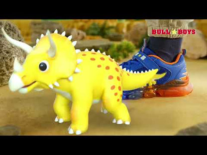 Bull Boys Παιδικά Ανατομικά Sneakers για Αγόρι με Δεινόσαυρους και Φωτάκια Κόκκινο